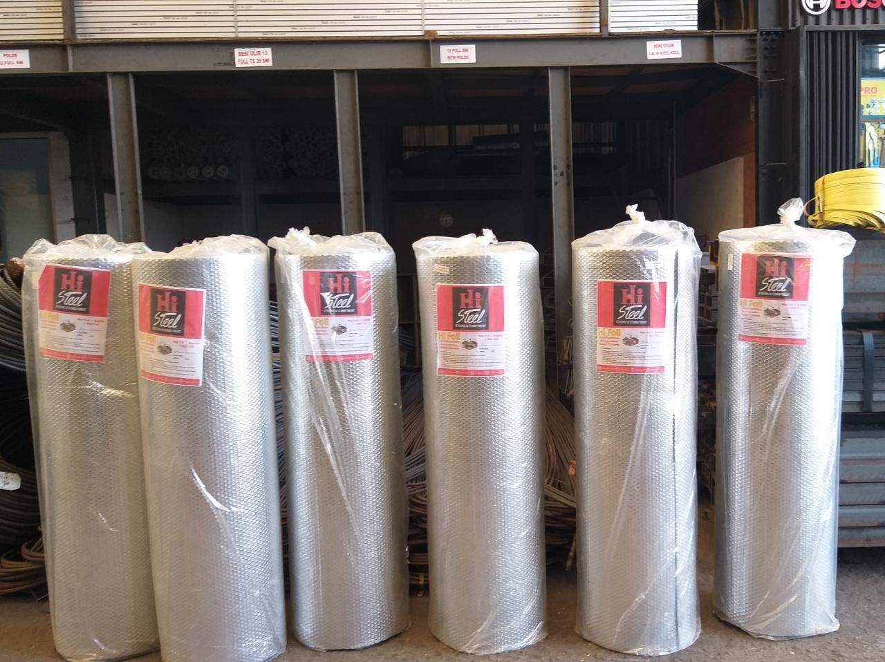 aluminium foil bubble, isolasi foil gelembung, harga aluminium foil, peredam panas atap, merk aluminium foil, fungsi aluminium foil, harga lakban aluminium foil, aluminium foil untuk atap, isolasi termal, aluminium foil bubble Jakarta Timur, Toko Besi Baja Terdekat