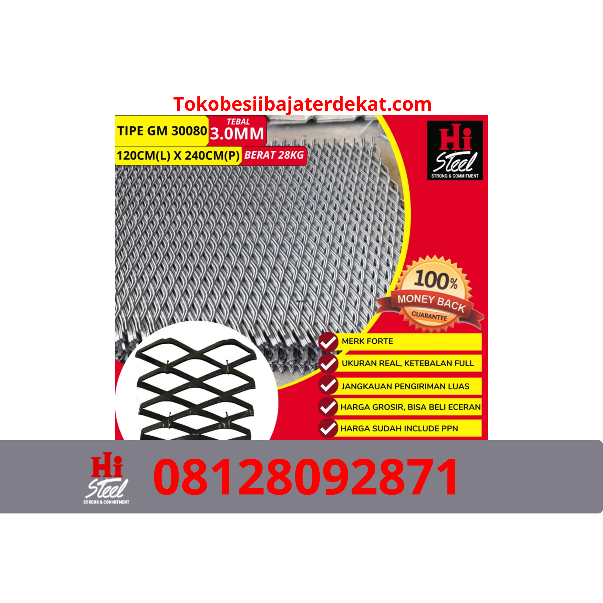 Expanded Metal F 3035 – 120cm x 240cm Jakarta – 08128092871